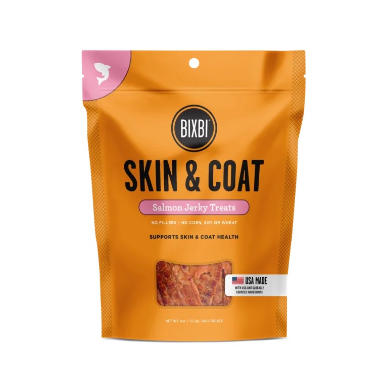 Skin & Coat Jerky Treats for Dogs - Salmon Recipe - 4oz / 10oz