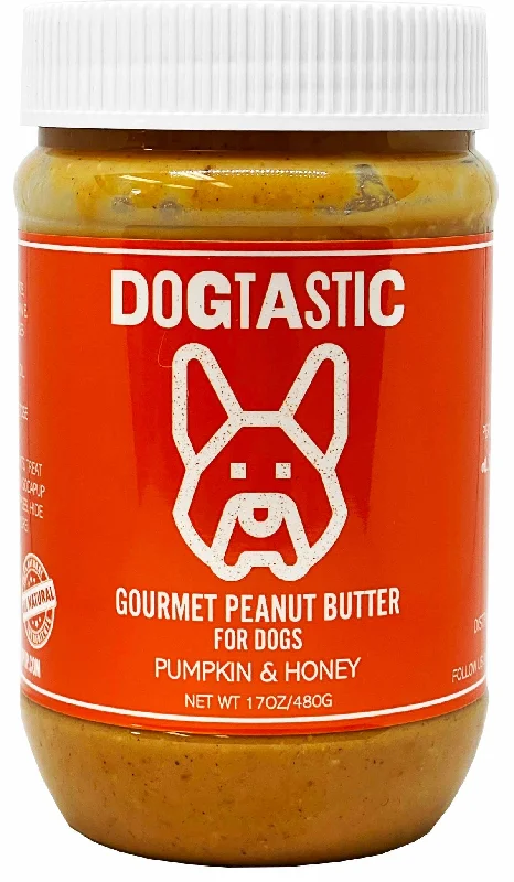 Dogtastic Gourmet Peanut Butter for Dogs - Pumpkin & Honey Flavor - 17oz.