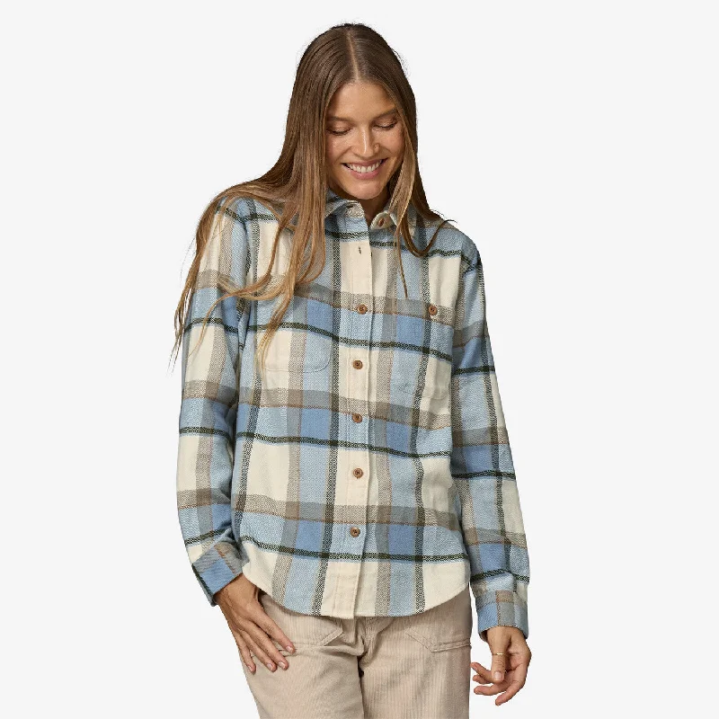 Hiking shirt rugged trailblazer-Women's Fjord Flannel Shirt - Sunrise Ridge: Natural