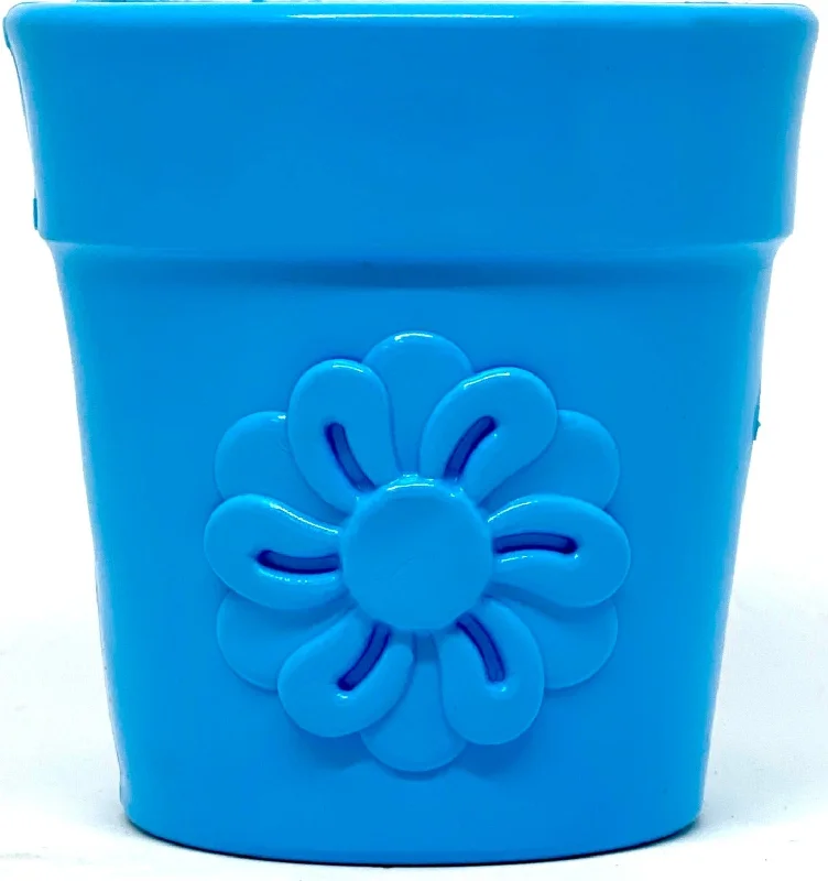 PUP-X Rubber Treat Dispenser & Enrichment Toy - Flower Pot - Blue