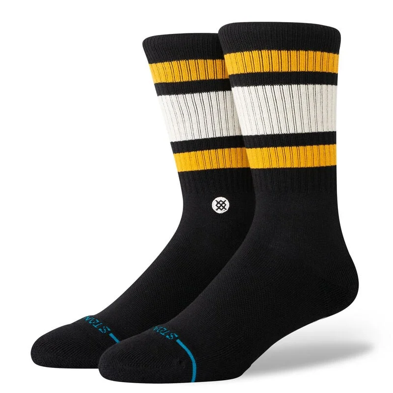 Hiking Socks with bold patterns-Boyd Crew Sock - Mustard