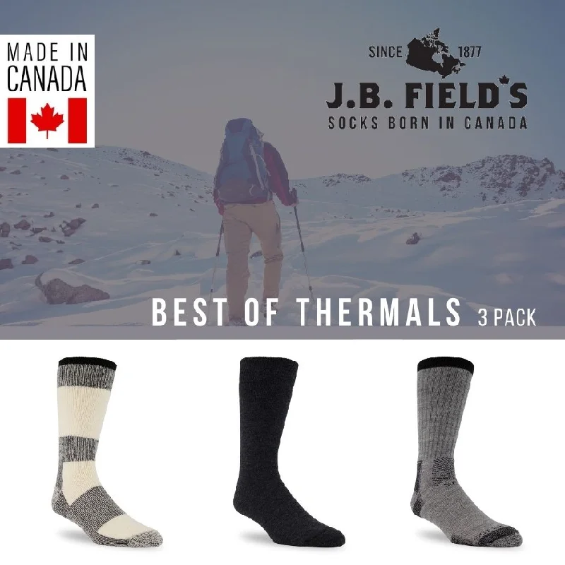 Hiking Socks for review trails-3 PAIR - J.B. Field's Best Of Merino Wool Winter Socks (Assorted)