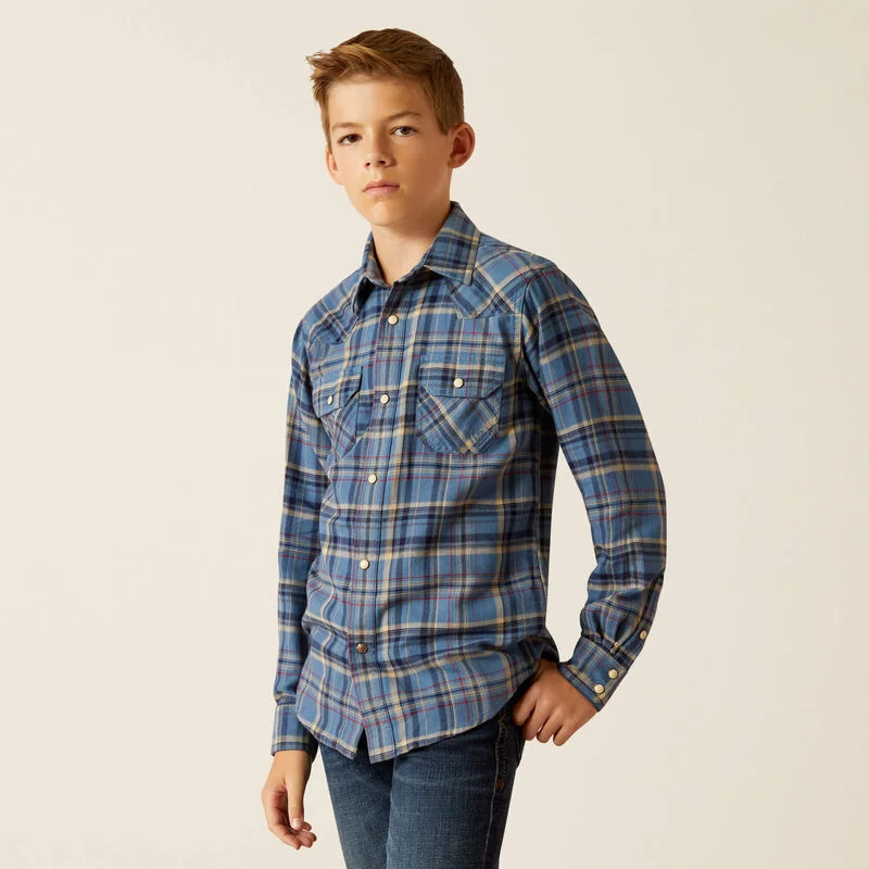 Hiking shirt breathable explorer-Kids' Huntley Retro Fit Shirt - Copen Blue