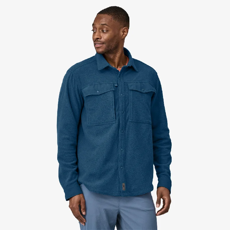 Hiking shirt side-meshed wilderness-Men's Long-Sleeved Early Rise Snap Shirt - Lagom Blue