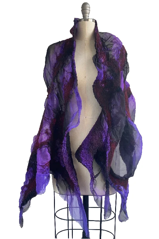 Felted Organza Shawl - Purple