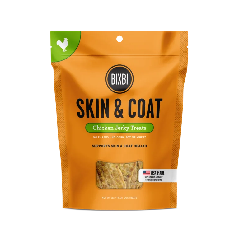 Skin & Coat Jerky Treats for Dogs - Chicken Recipe - 5oz / 12oz