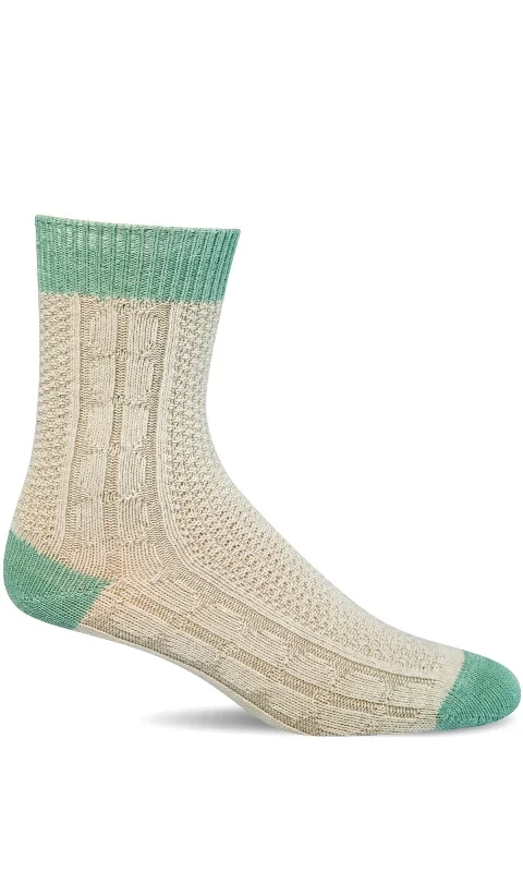 Hiking Socks for cool trails-Women's Chunky Cable Sock - Natural