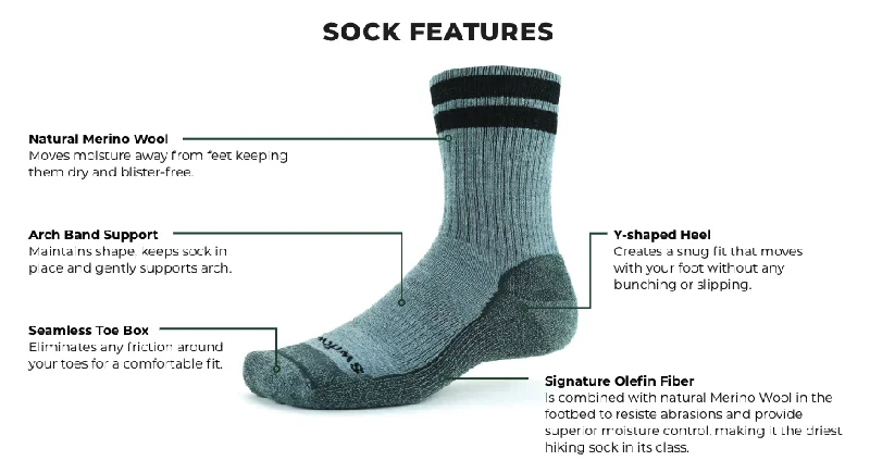 Hiking Socks for gravel hikes-Swiftwick Pursuit Hike Six Socks