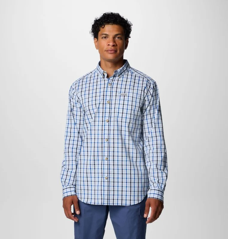 Hiking shirt snap-button wilderness-Men's Rapid Rivers II Long-Sleeve Shirt - Mtn Blue Everyday Gingham