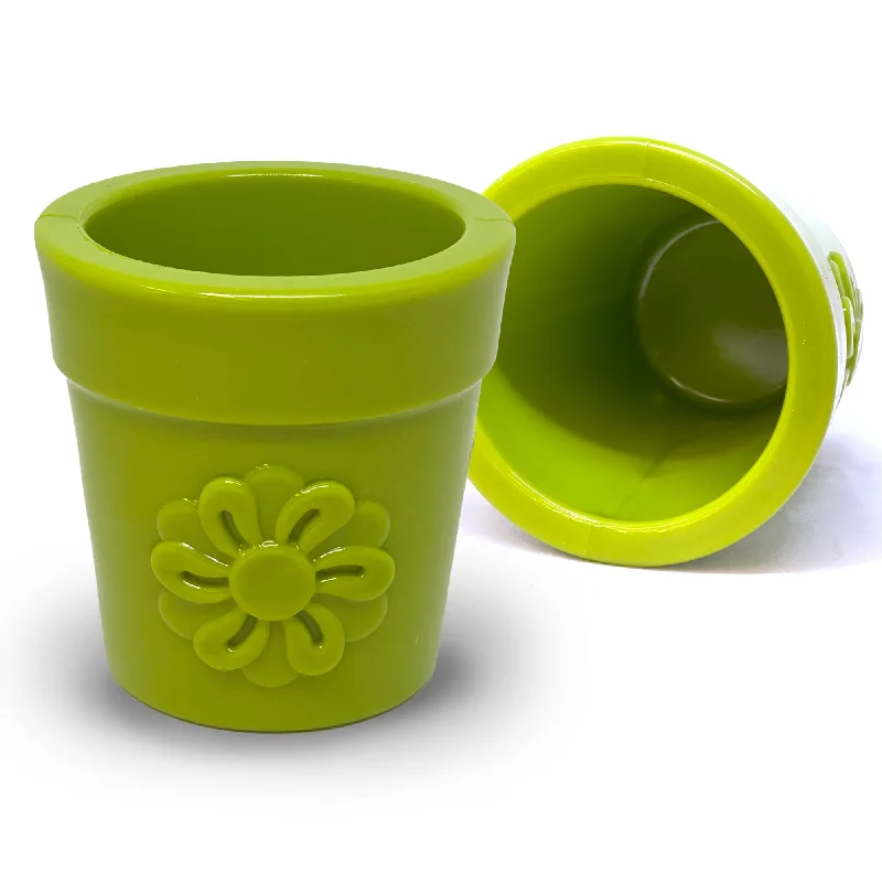 PUP-X Rubber Treat Dispenser & Enrichment Toy - Flower Pot - Green