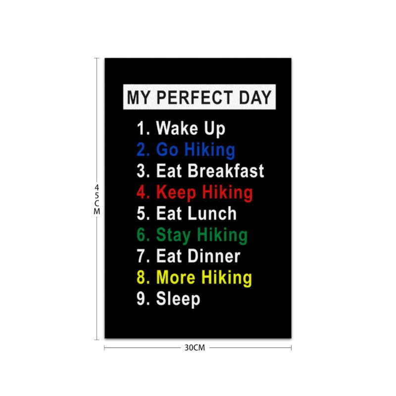 My Perfect Day - Hiking - Canvas Print on Wooden Frame 12" x 18"