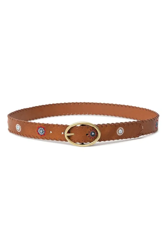 Julietta Embroidered Belt-Brown