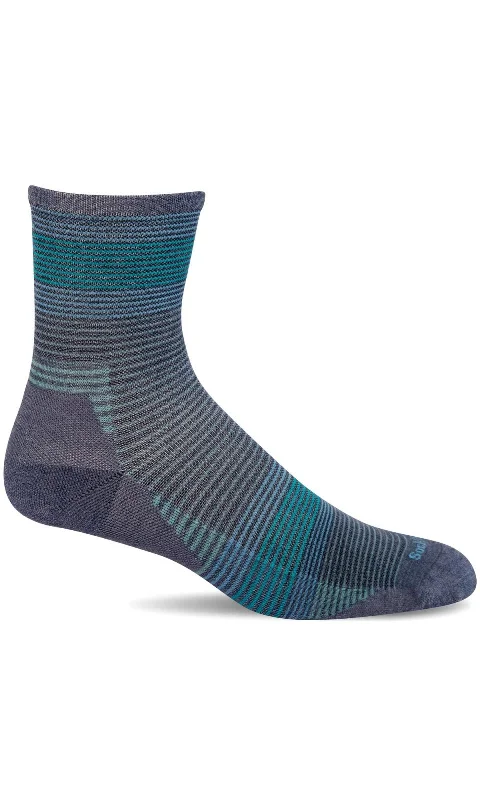 Hiking Socks for loop walks-Women's Cadence 3/4 Crew Sock - Denim