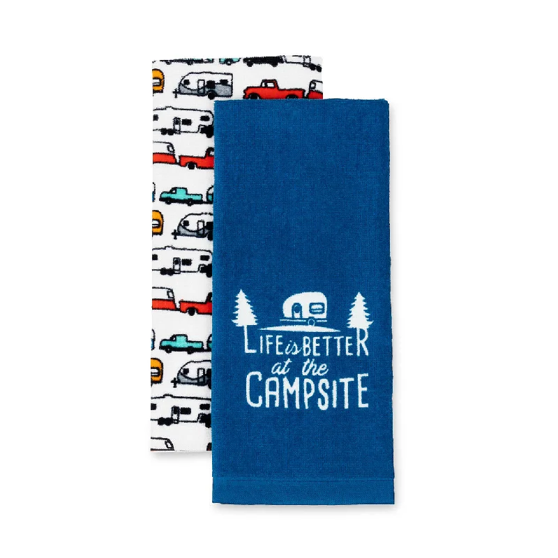 Life is better at the campsite dish towel set