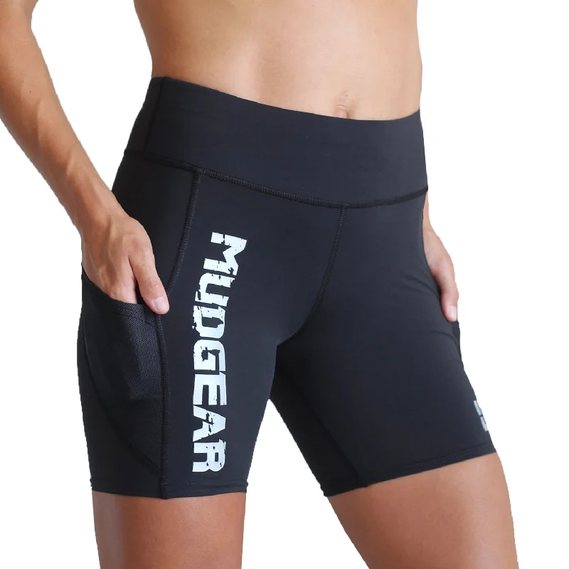 Hiking shorts designer-label-Women's Flex-Fit Compression Shorts 6-inch Inseam (Race logo)