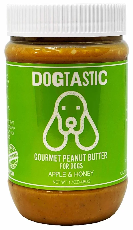 Dogtastic Gourmet Peanut Butter for Dogs - Apple & Honey Flavor - 17oz.