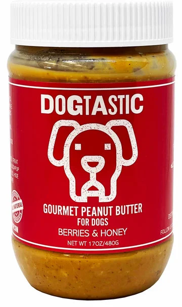 Dogtastic Gourmet Peanut Butter for Dogs - Berries & Honey Flavor - 17oz.