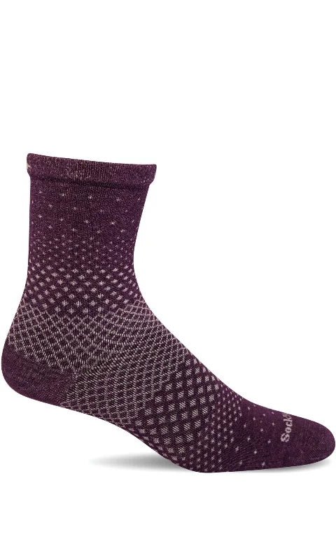 Hiking Socks for cliff hikes-Women's Plantar Ease Crew Sock - Blackberry