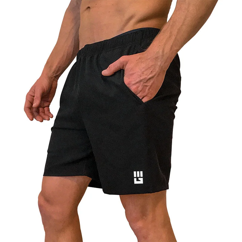 Hiking shorts affordable-Men's Freestyle Running Shorts (Black)