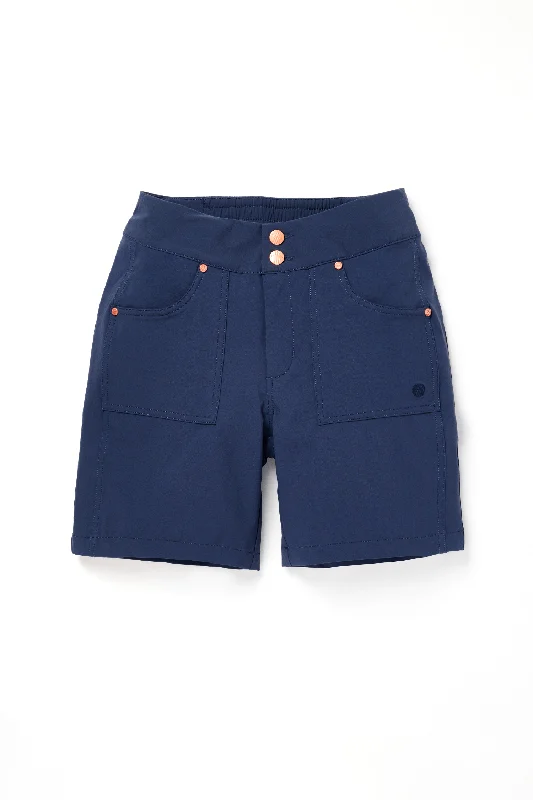 Hiking shorts online-purchase-Mid Length Trek Shorts - Deep Navy