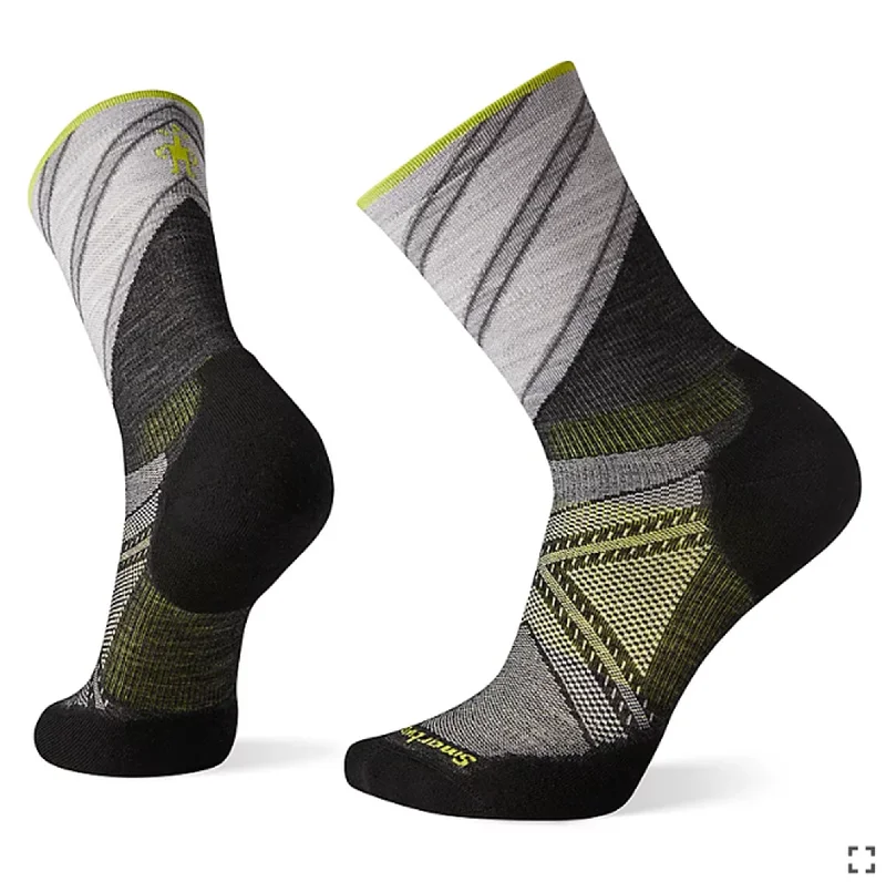 Hiking Socks for medium walks-Run Targeted Cushion Pattern Crew Socks