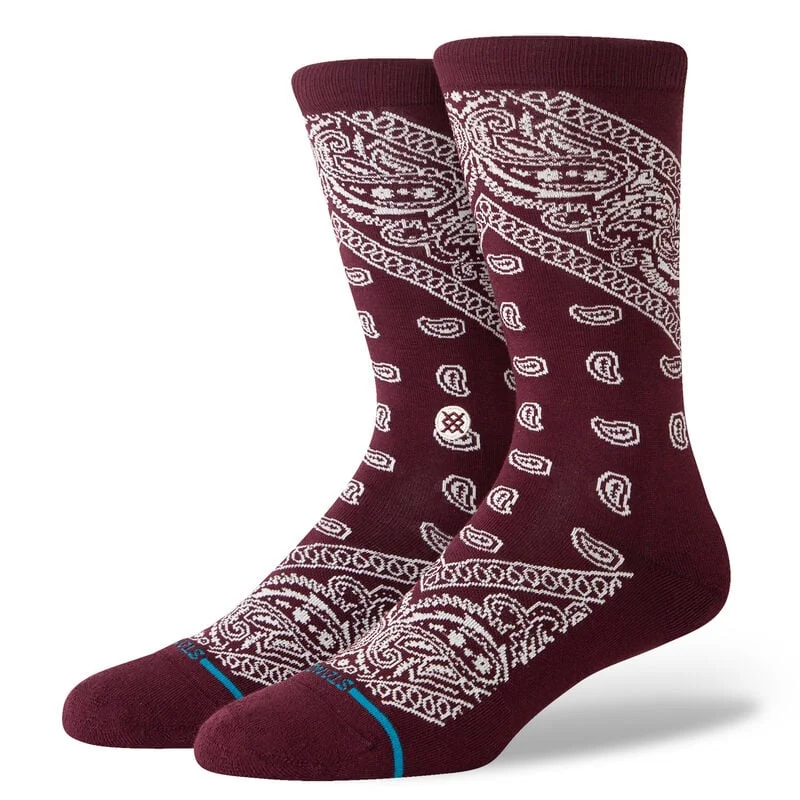 Hiking Socks for low-impact hikes-Barrio Cotton Crew Sock - Wine