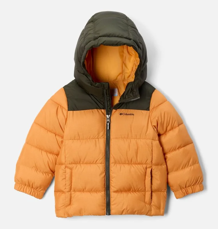 Hiking Jackets for Bus Rides-Toddler Puffect Hooded Jacket - Sunstone/Greenscape