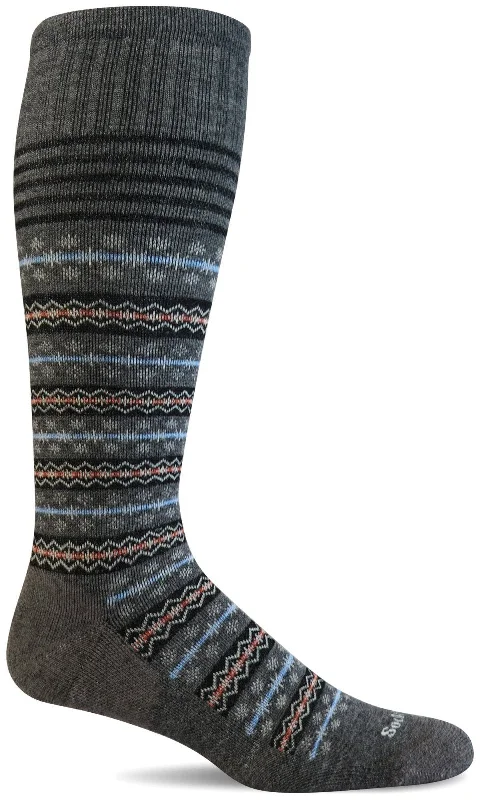 Hiking Socks for short walks-Women's Mini Fairisle Sock - Charcoal