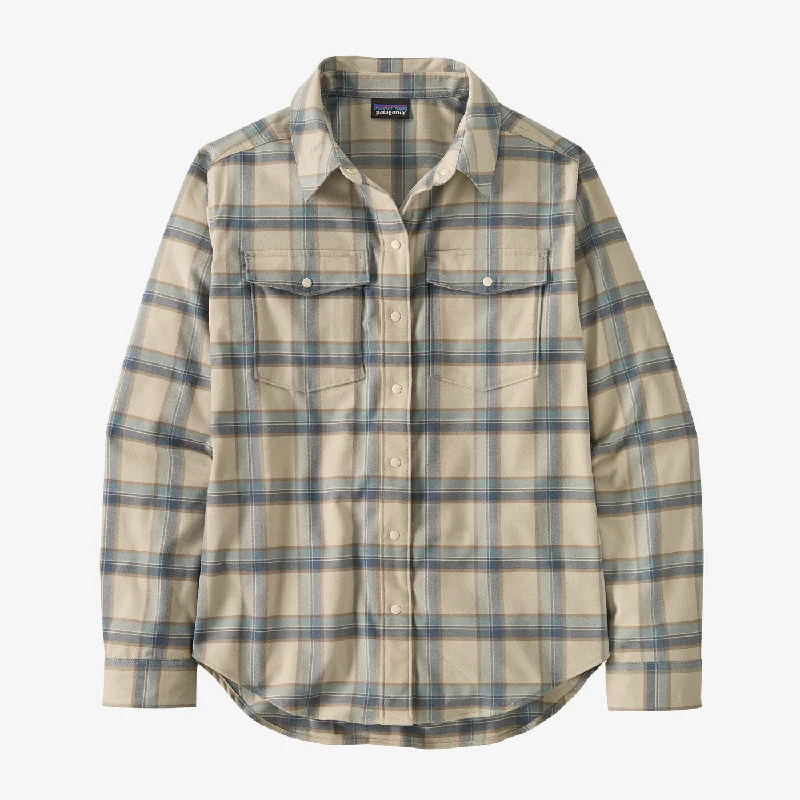 Hiking shirt tactical trailblazer-Women's Canyonite Flannel Shirt - Mountain Trek: Pumice