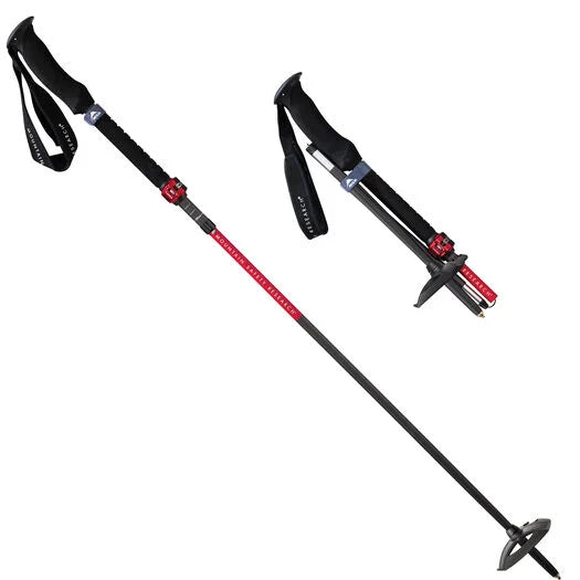 Dynalock Ascent Poles Carbon 120cm Red/black