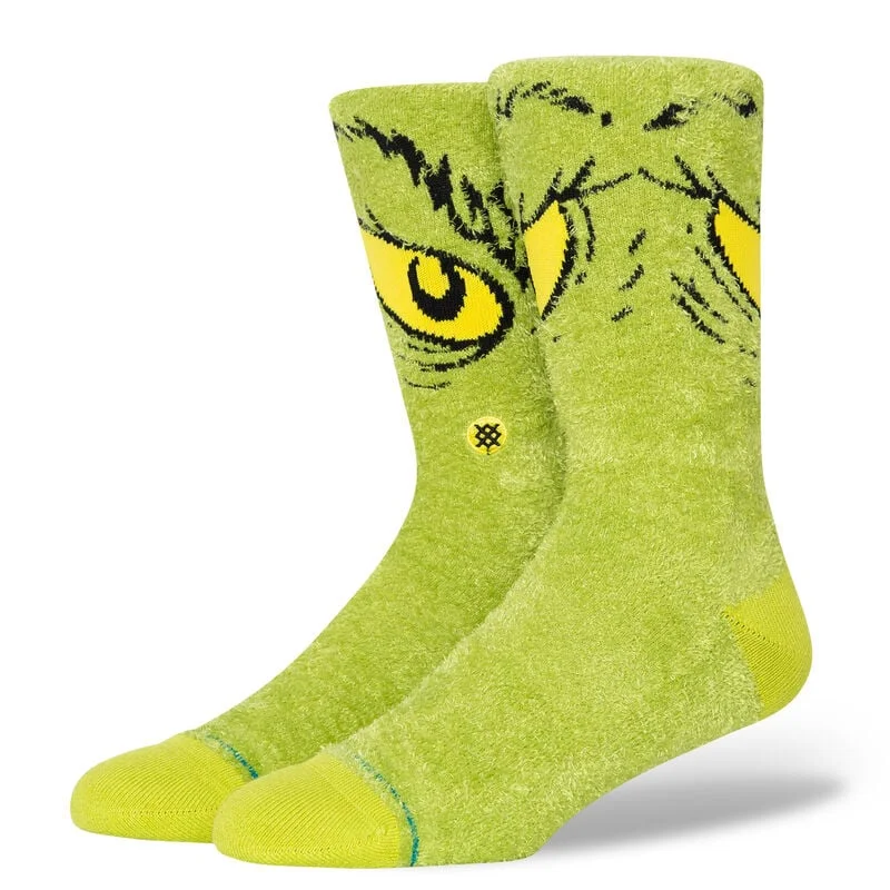 Hiking Socks for outdoor fashion-The Grinch X Stance Da Da DaGrinch Cozy Poly Crew Sock - Green