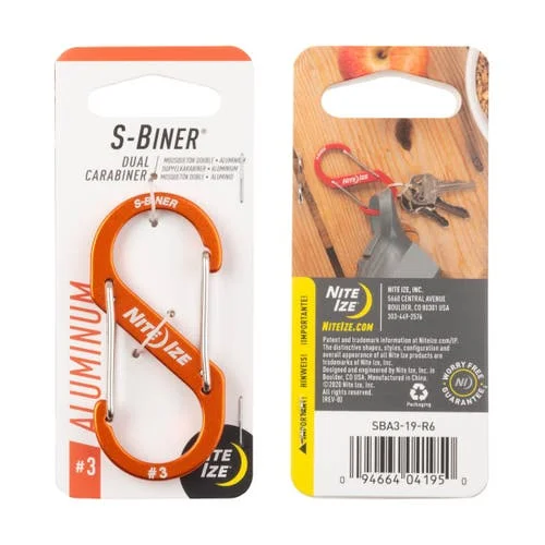 S-biner Slide Lock Aluminum #3 - Orange