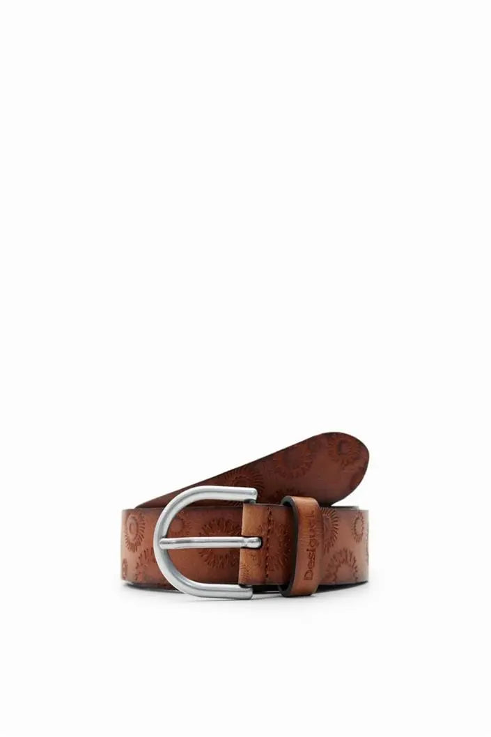 Embossed Belt - Cognac