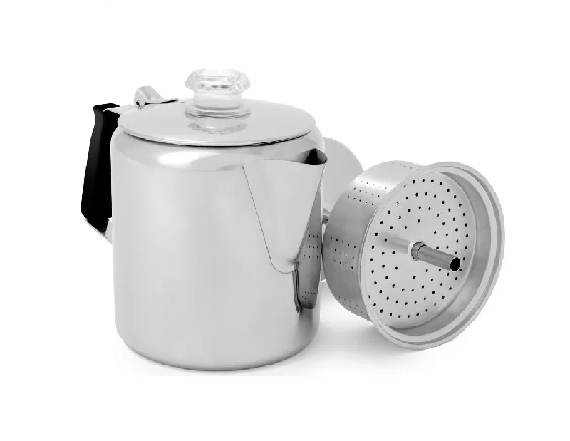 Glacier Stainless 6-Cup Percolator w/ Silicone Handle