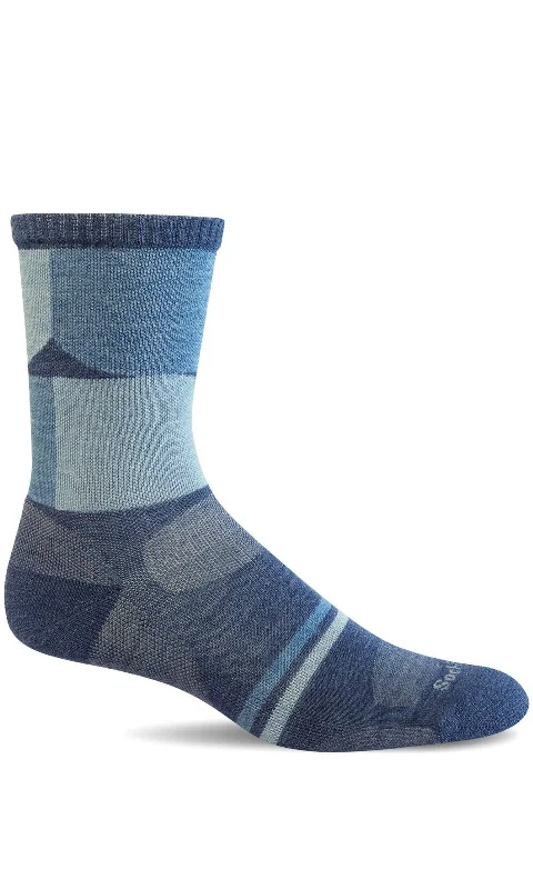 Hiking Socks for basin hikes-Women's Bold Blossom Sock - Denim