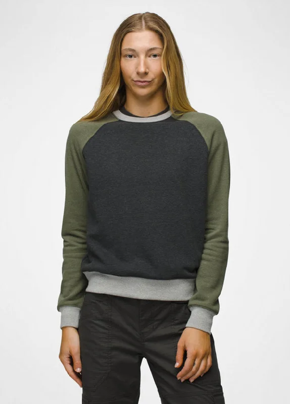 Hiking shirt with arm mesh-Women's Cozy Up Sweatshirt - Rye Green Block