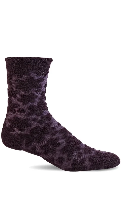 Hiking Socks for flexible walks-Women's Petal Posh Sock - Blackberry