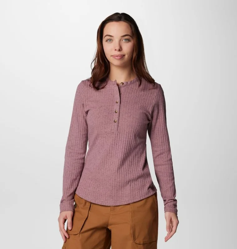 Hiking shirt winter wilderness-Women's Brea Falls Henley Long-Sleeve Shirt - Fig