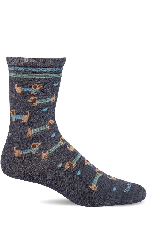 Hiking Socks for cozy trails-Women's Puppy Love Sock - Denim