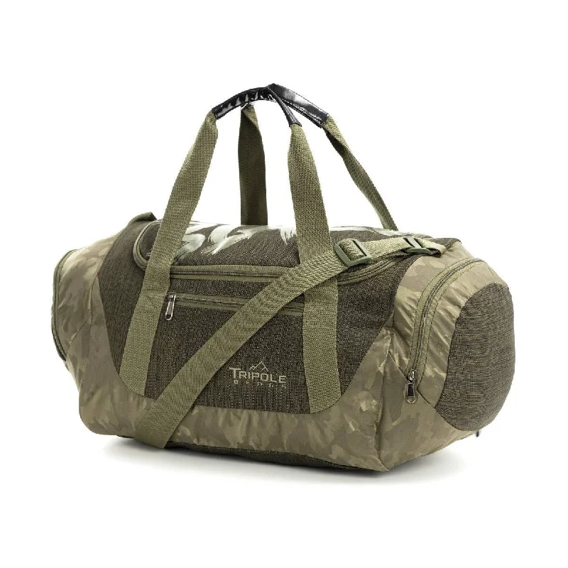 Climbing Bags for outdoor junkies-Blaze Gym & Sports Duffel Bag - Green Melange + Green Jaquard