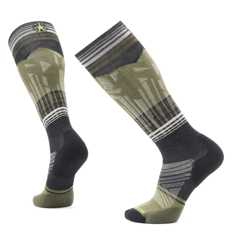 Hiking Socks for sunny trails-Men's Ski Targeted Cushion Summit Shot Otc Sock - Black