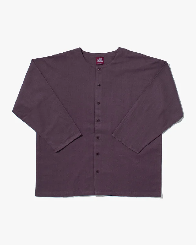 Hiking shirt eco-polyester-Wa-Modern, Herringbone Button Down Tunic Shirt, Lavender