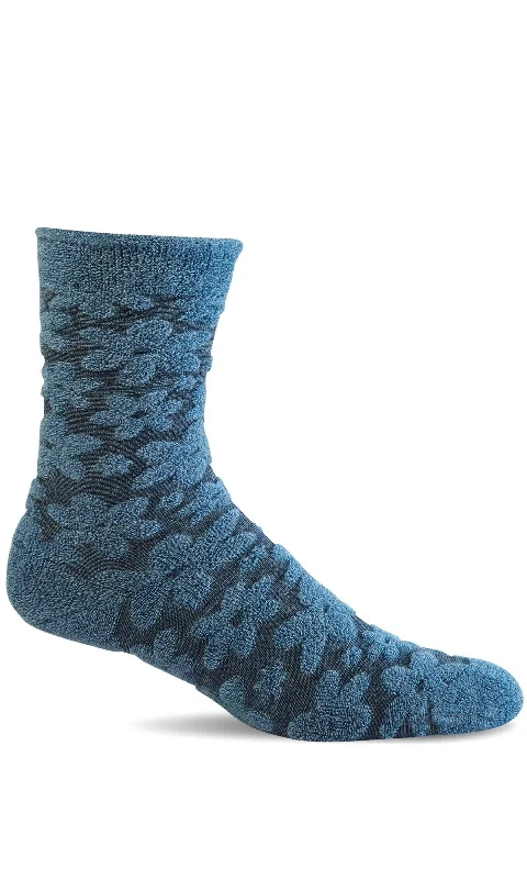 Hiking Socks for loose fit-Women's Petal Posh Sock - Bluestone