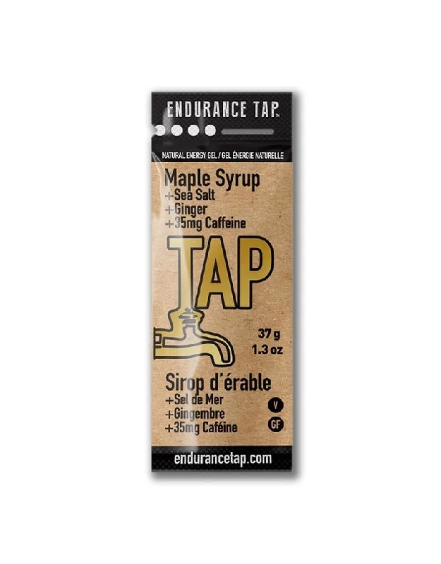 Endurance Tap, Caffeinated Energy Gels, Maple, 24pcs