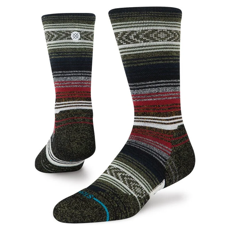 Hiking Socks for extreme adventures-Medium Performance Wool Crew Sock - Black/Red