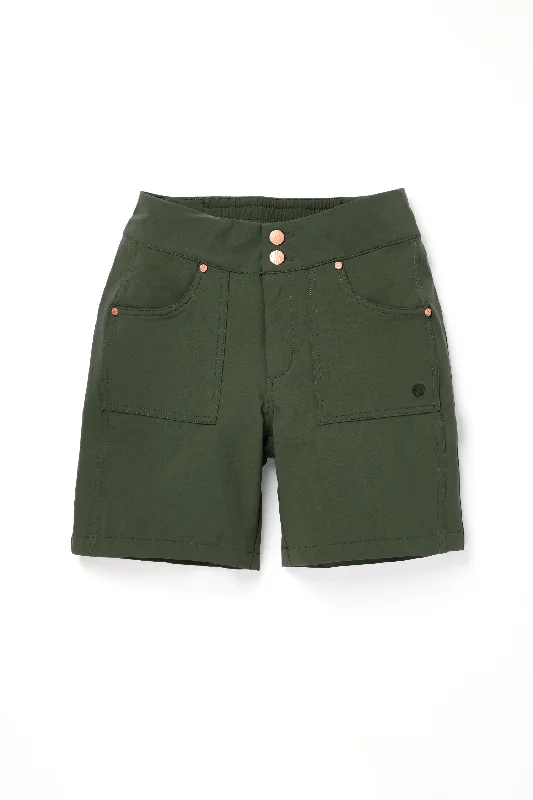 Hiking shorts tan-shade-Mid Length Trek Shorts - Deep Khaki