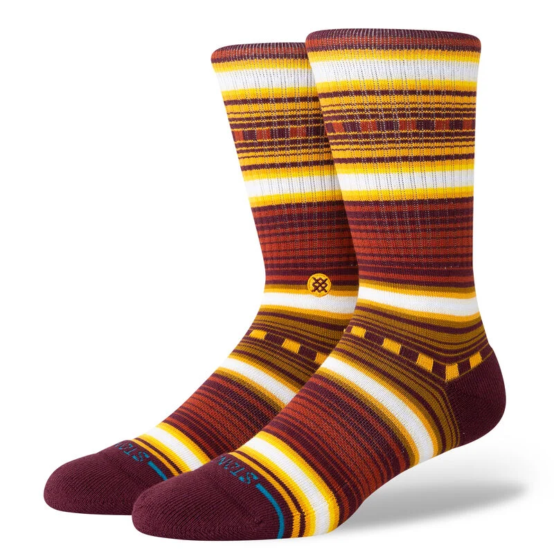 Hiking Socks for weekend warriors-Windy Pine Cotton Crew Sock - Rust