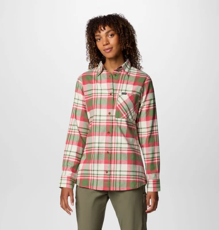 Hiking shirt moisture-wicking wilderness-Women's Calico Basin Flannel Long-Sleeve Shirt - Canteen Multiplaid