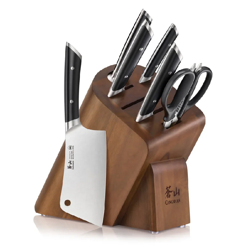 Helena Series 7-piece Cleaver Knife Block Set -black