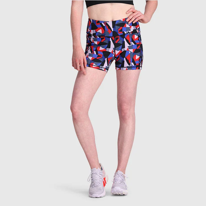 Hiking shorts review-style-Outdoor Research Ad-Vantage Printed Womens Shorts - 4 Inseam